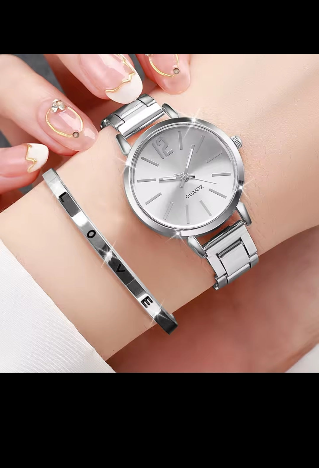2pcs/set fashion women's watch analog quarts