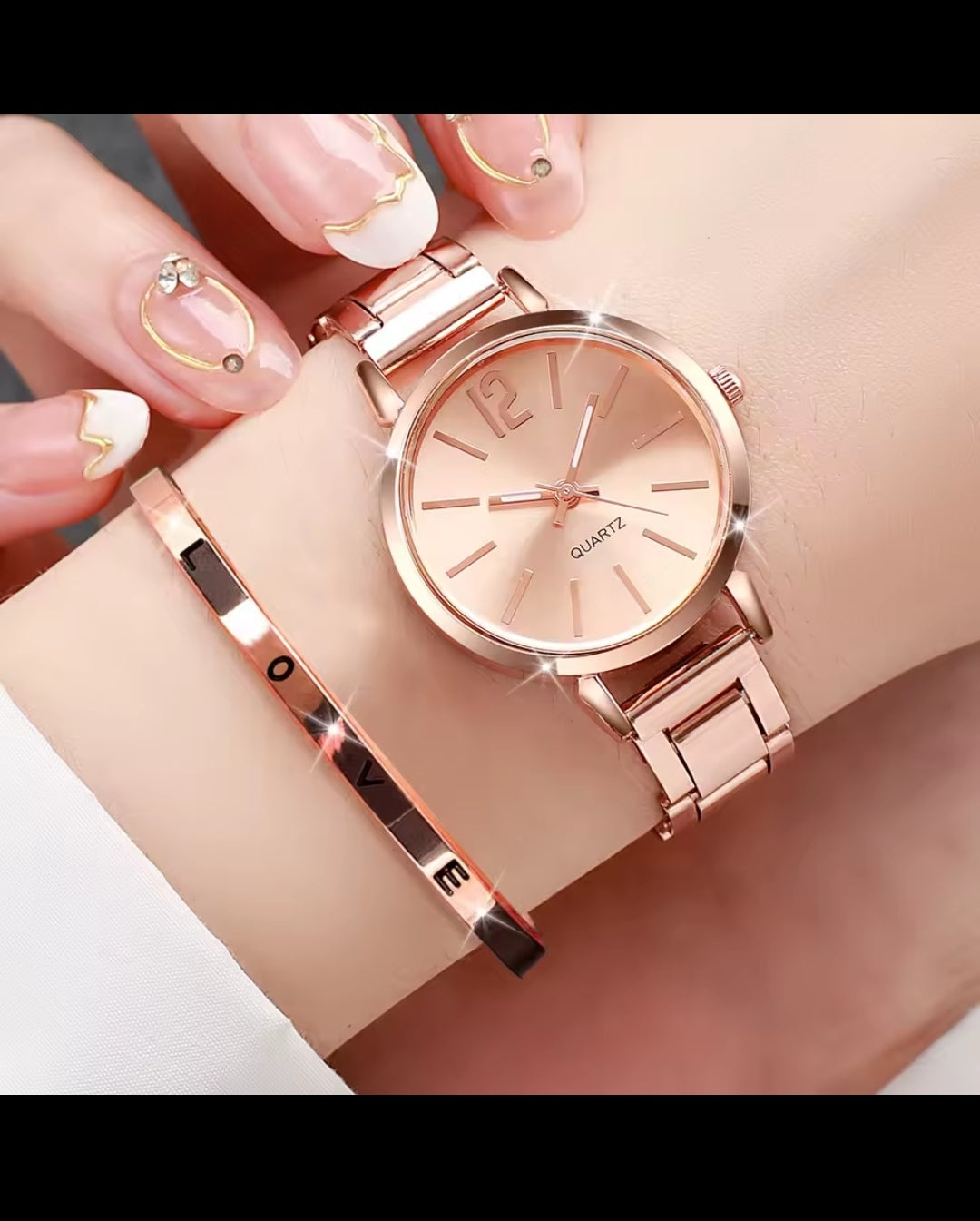 2pcs/set fashion women's watch analog quarts