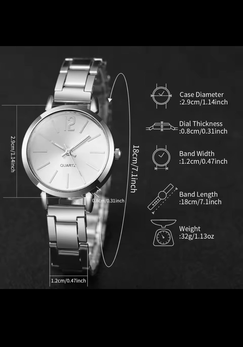 2pcs/set fashion women's watch analog quarts